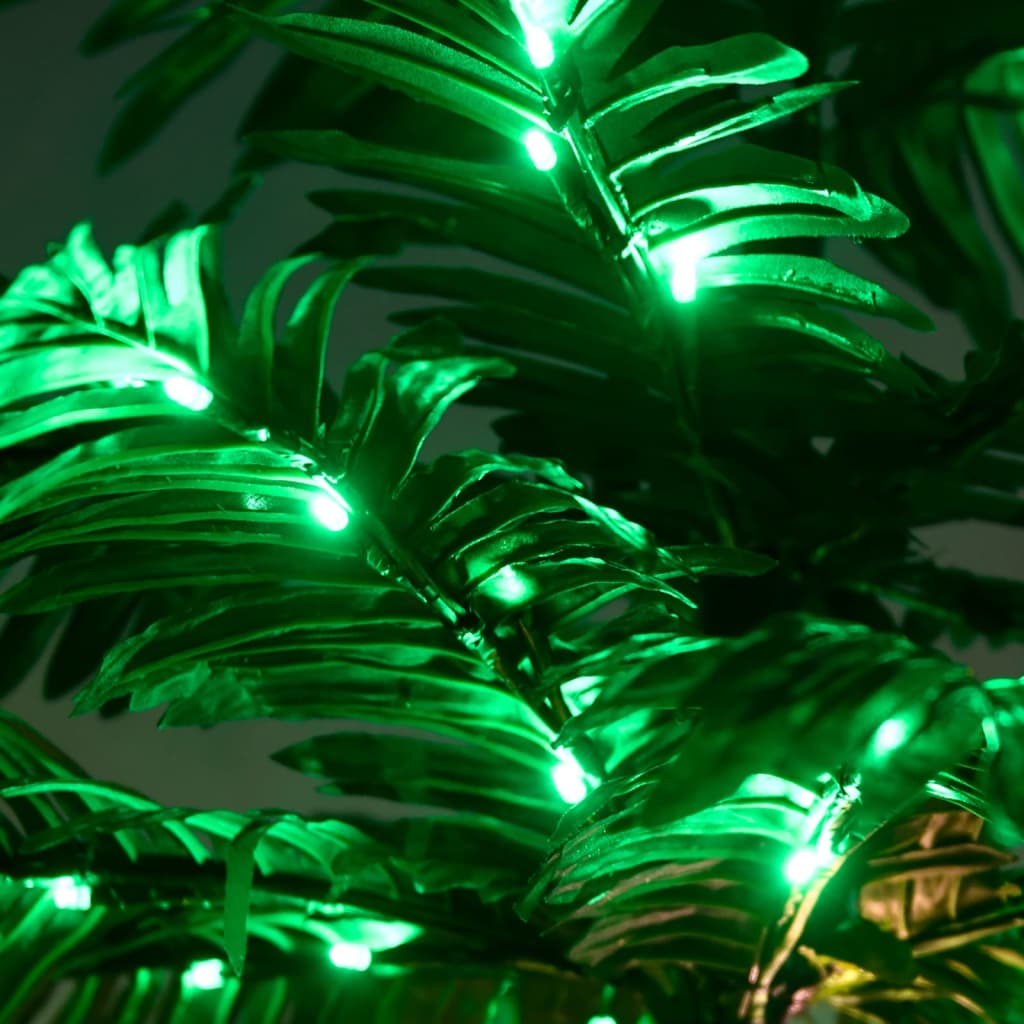 Palmera artificial con 88 LEDs blanco cálido 150 cm