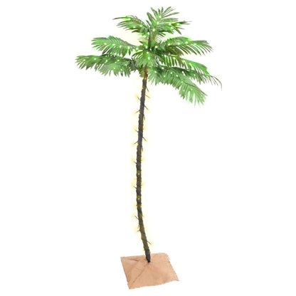 Palmera artificial con 96 LEDs blanco cálido 180 cm