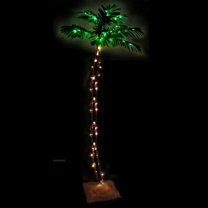 Palmera artificial con 96 LEDs blanco cálido 180 cm