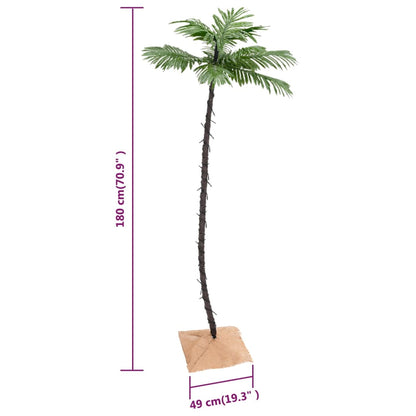 Palmera artificial con 96 LEDs blanco cálido 180 cm