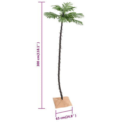 Künstliche Palme mit 192 LEDs Warmweiß 300 cm