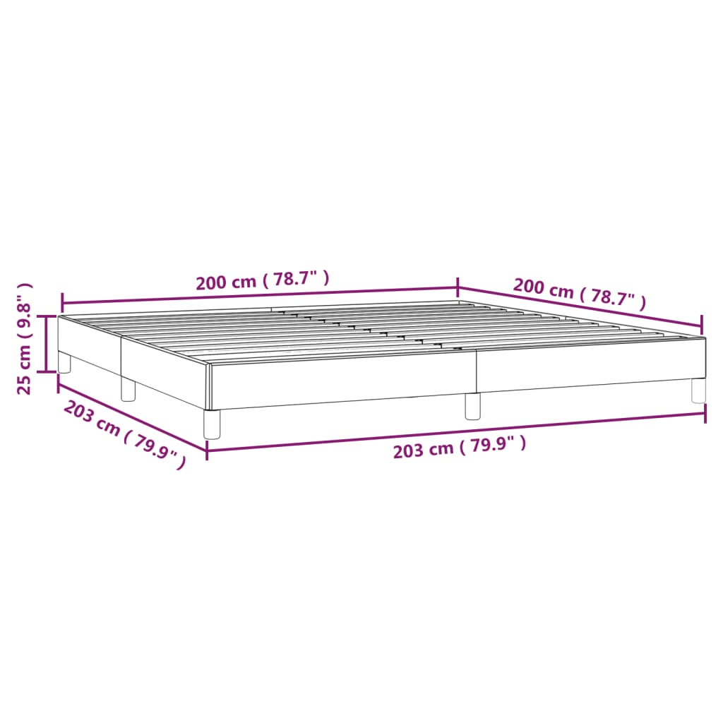 Bettgestell ohne Matratze Schwarz 200x200 cm Stoff