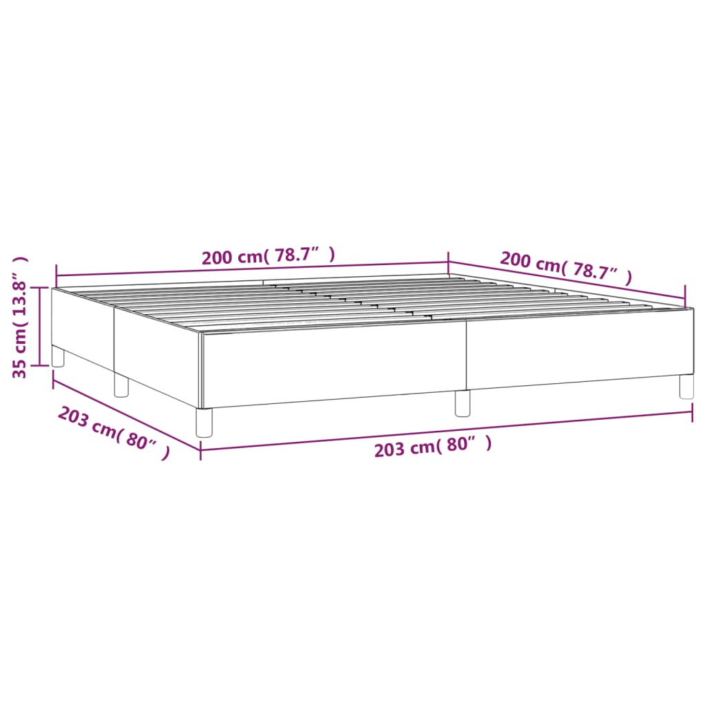 Bettgestell ohne Matratze Schwarz 200x200 cm Stoff