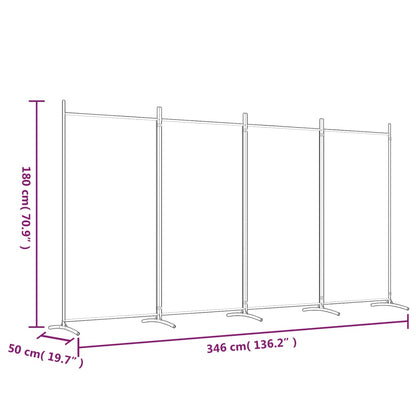 4-tlg. Paravent Anthrazit 346x180 cm Stoff