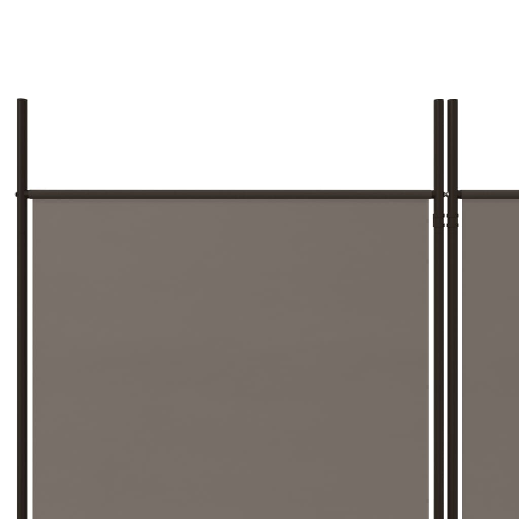 4-tlg. Paravent Anthrazit 698x180 cm Stoff