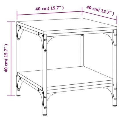 Mesa auxiliar aspecto roble marrón 40x40x40 cm de madera