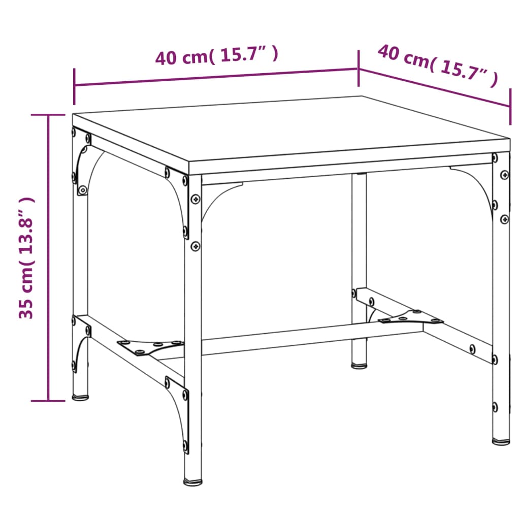 Table d'appoint chêne fumé 40x40x35 cm en bois