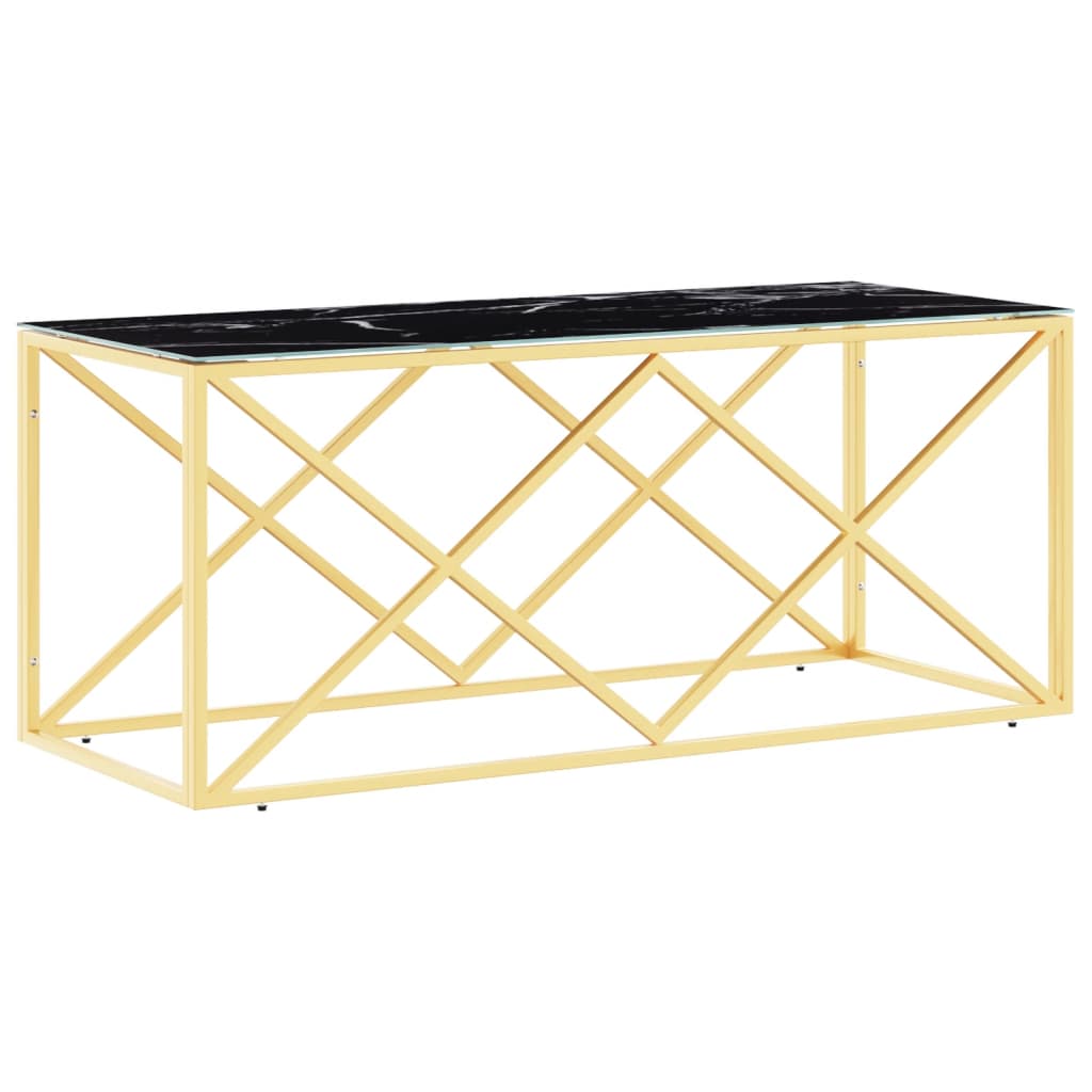 Mesa de centro 110x45x45 cm acero inoxidable y cristal