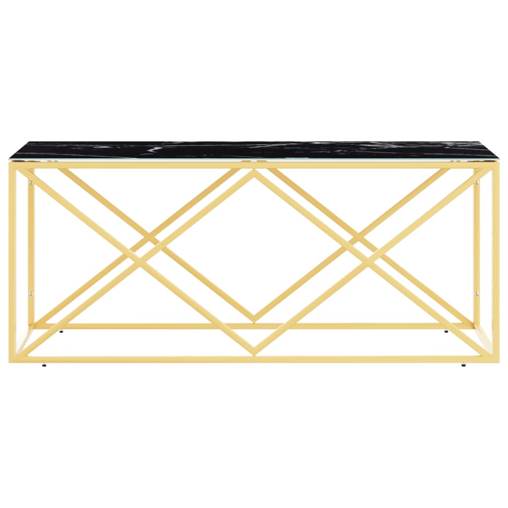 Mesa de centro 110x45x45 cm acero inoxidable y cristal