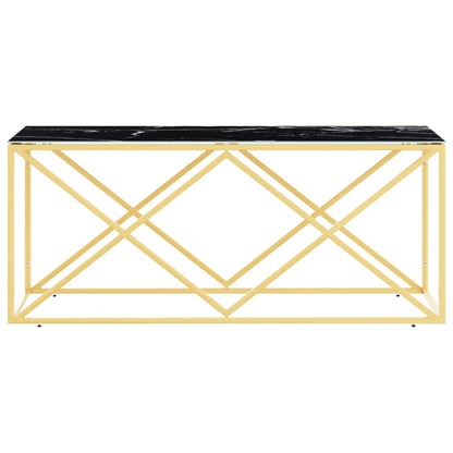 Mesa de centro 110x45x45 cm acero inoxidable y cristal