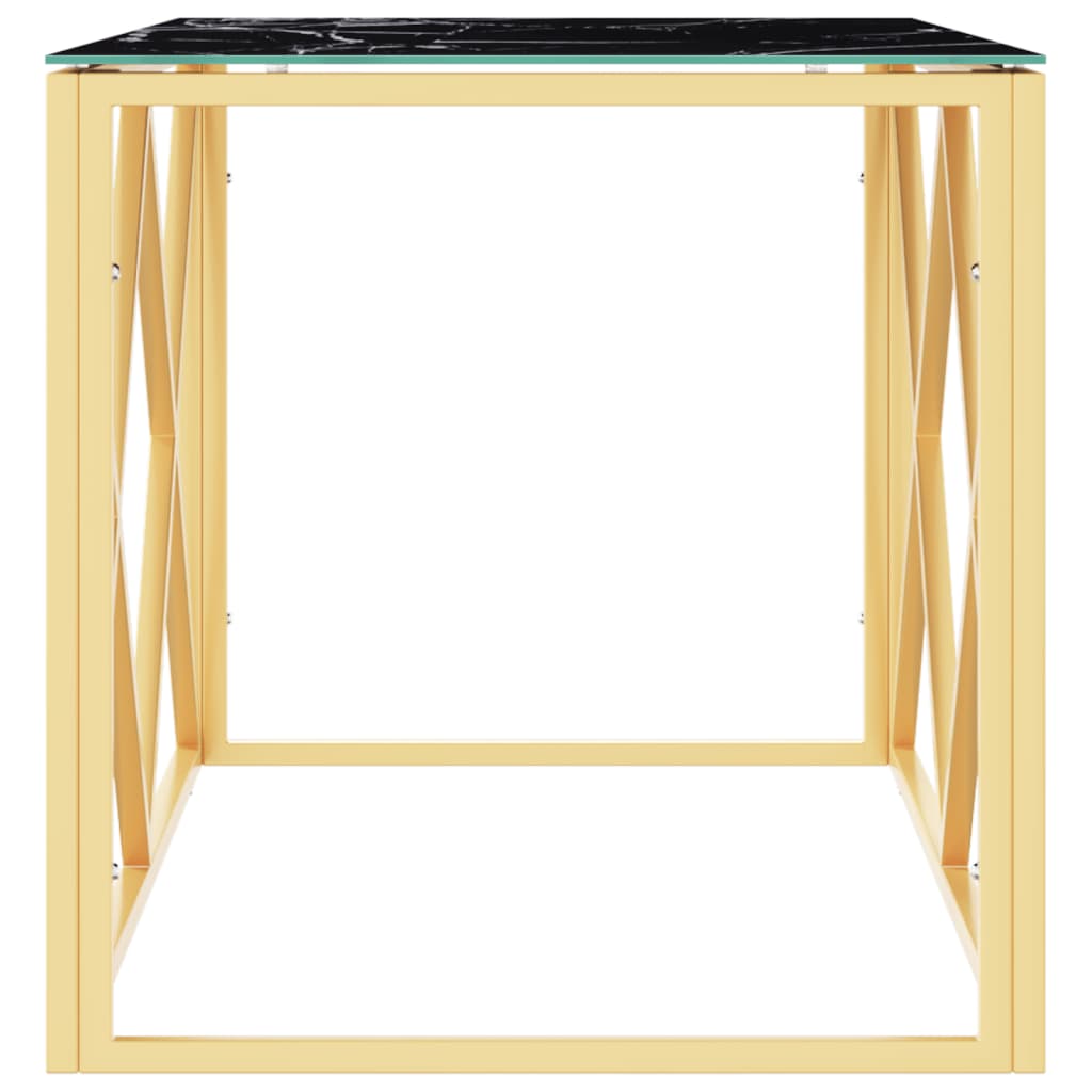 Mesa de centro 110x45x45 cm acero inoxidable y cristal