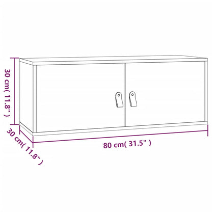 Wandschrank 80x30x30 cm Massivholz Kiefer