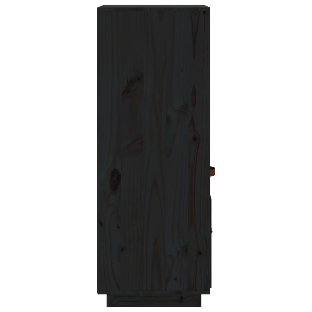 Alacena negra 34x40x108,5 cm madera maciza de pino