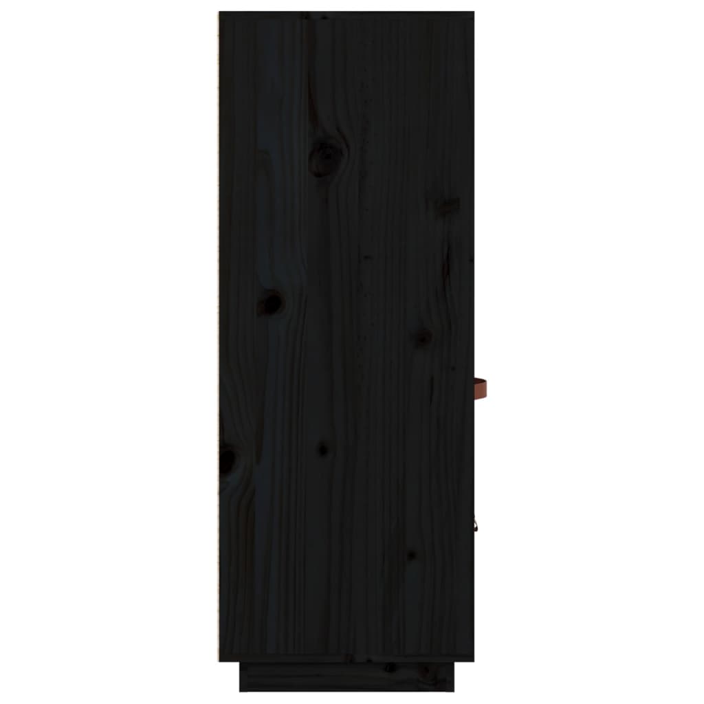 Alacena negra 67x40x108,5 cm madera maciza de pino