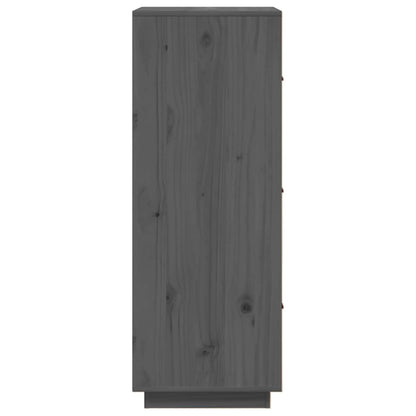 Alacena gris 34x40x108,5 cm madera maciza de pino