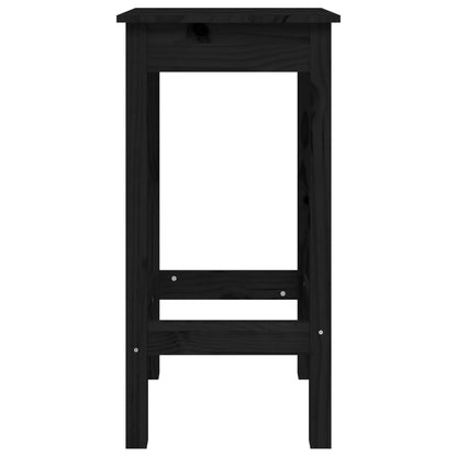 Chaises de bar 2 pcs Noir 40x40x78 cm bois de pin massif