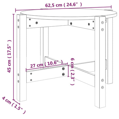 Couchtisch Grau Ø 62,5x45 cm Massivholz Kiefer