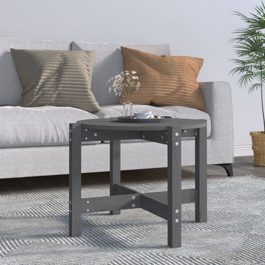 Mesa de centro gris Ø 62,5x45 cm madera maciza de pino