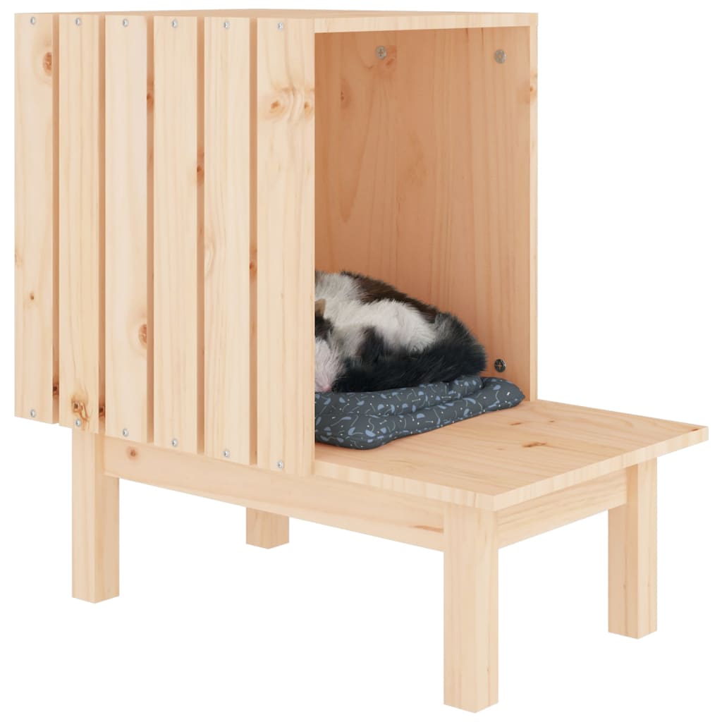 Maison pour chat 60x36x60 cm bois de pin massif