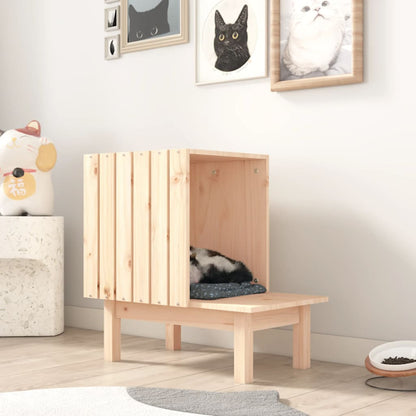 Maison pour chat 60x36x60 cm bois de pin massif