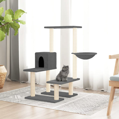 Arbre à chat avec griffoir en sisal gris foncé 94,5 cm