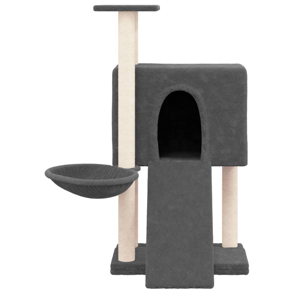 Arbre à chat avec griffoir en sisal gris foncé 96 cm