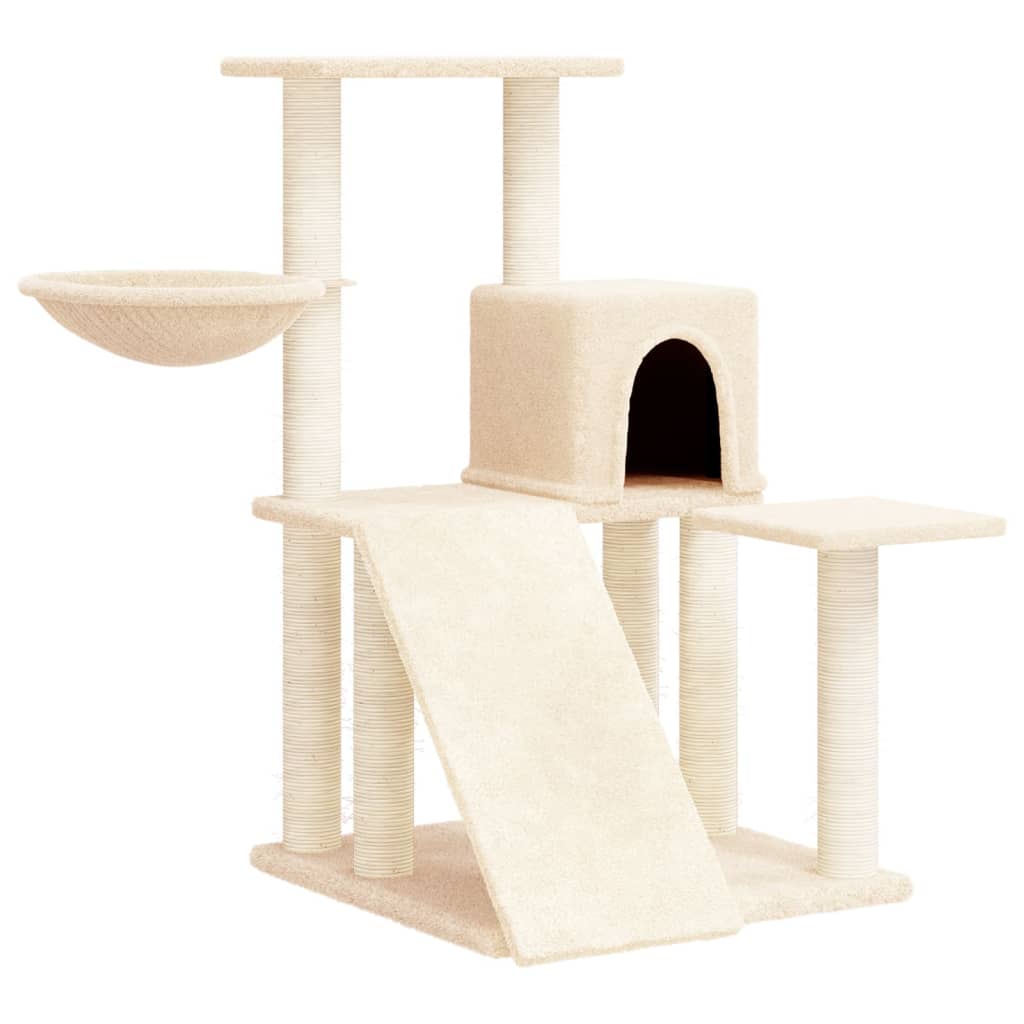 Arbre à chat avec griffoir en sisal crème 82 cm