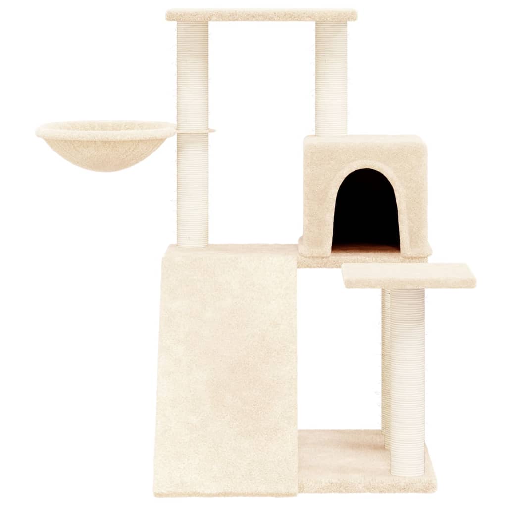 Arbre à chat avec griffoir en sisal crème 82 cm