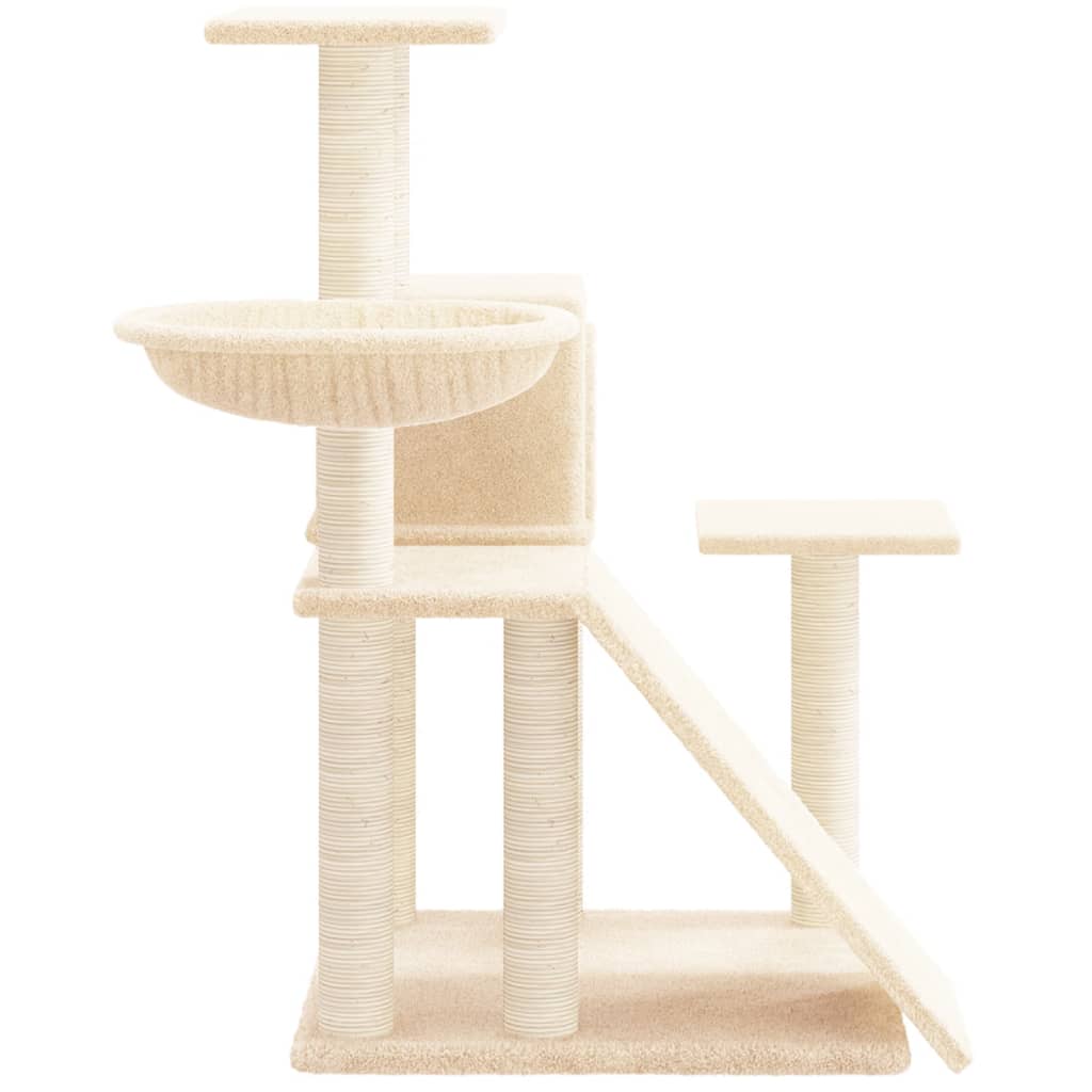 Arbre à chat avec griffoir en sisal crème 82 cm