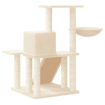 Arbre à chat avec griffoir en sisal crème 82 cm