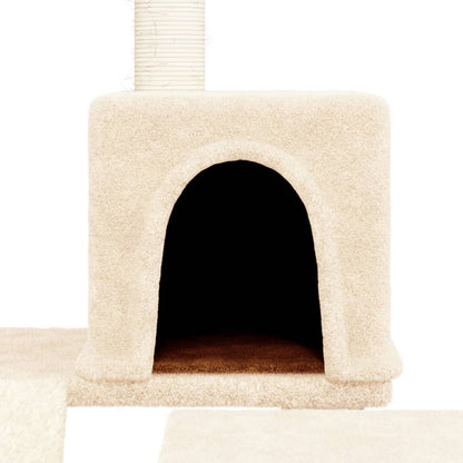 Arbre à chat avec griffoir en sisal crème 82 cm