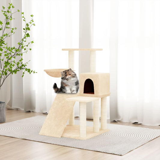 Arbre à chat avec griffoir en sisal crème 82 cm