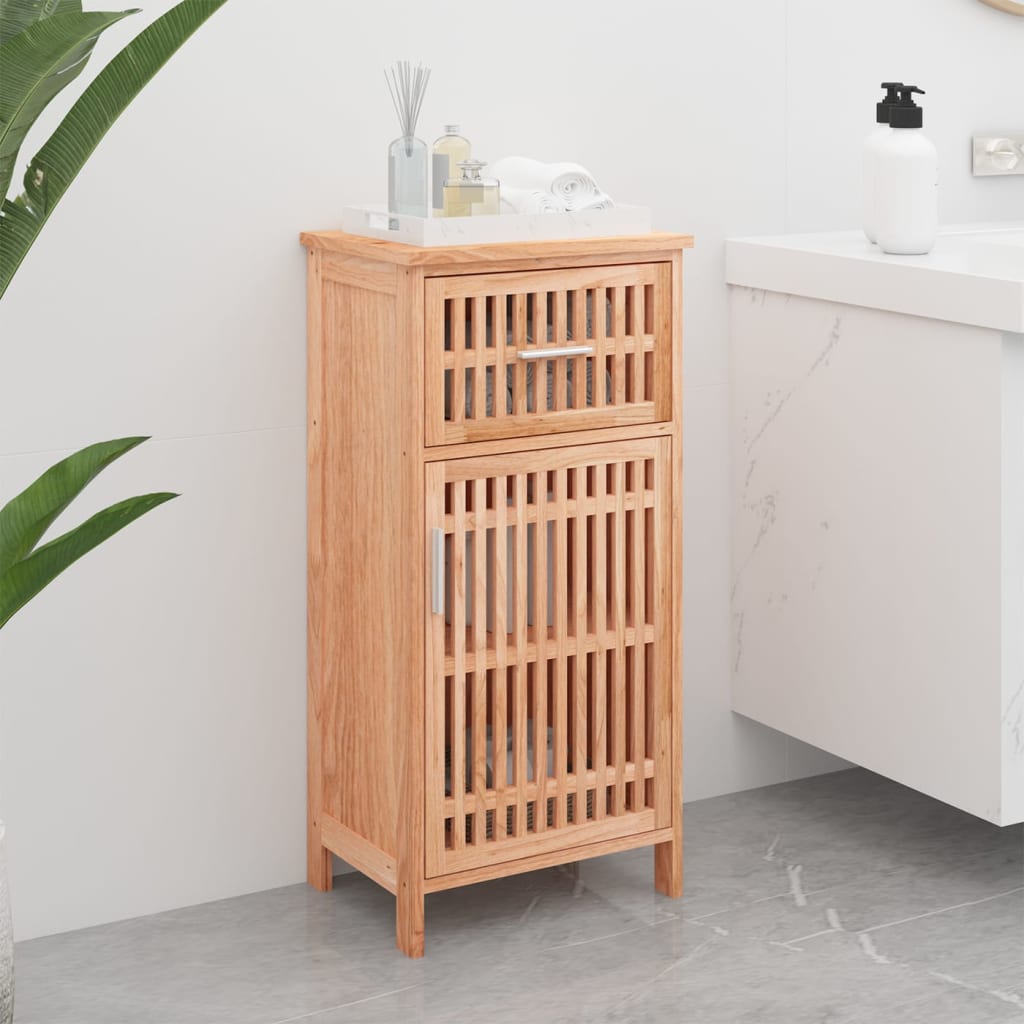 Meuble de salle de bain 42x29x82 cm en bois de noyer massif