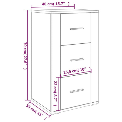 Aparador blanco brillante 40x33x70 cm de madera