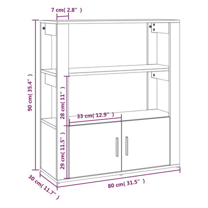 Sideboard Betongrau 80x30x90 cm Holzwerkstoff