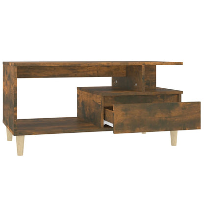 Table basse chêne fumé 90x49x45 cm en bois