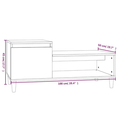 Couchtisch Räuchereiche 100x50x45 cm Holzwerkstoff