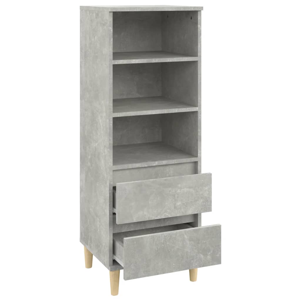 Buffet haut béton gris 40x36x110 cm en bois