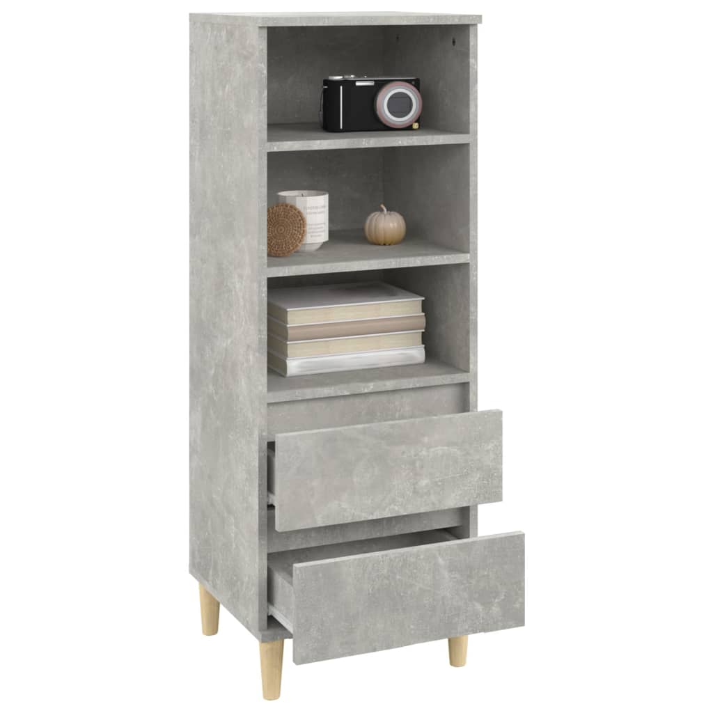 Buffet haut béton gris 40x36x110 cm en bois