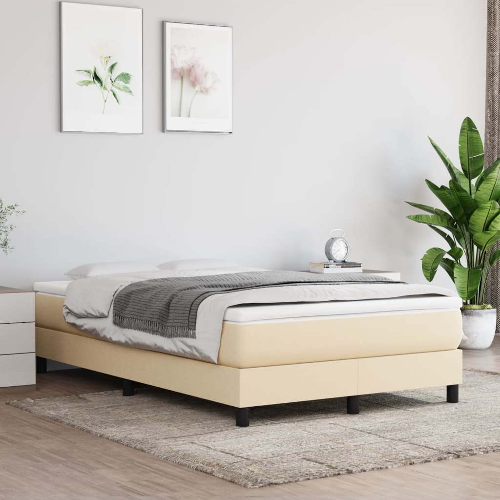 Boxspringbett Creme 120x200 cm Stoff