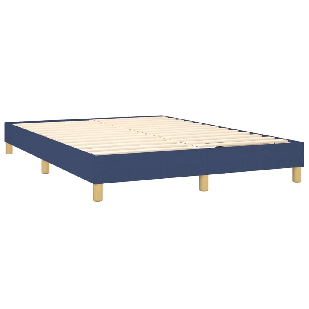 Boxspringbett Blau 140x200 cm Stoff