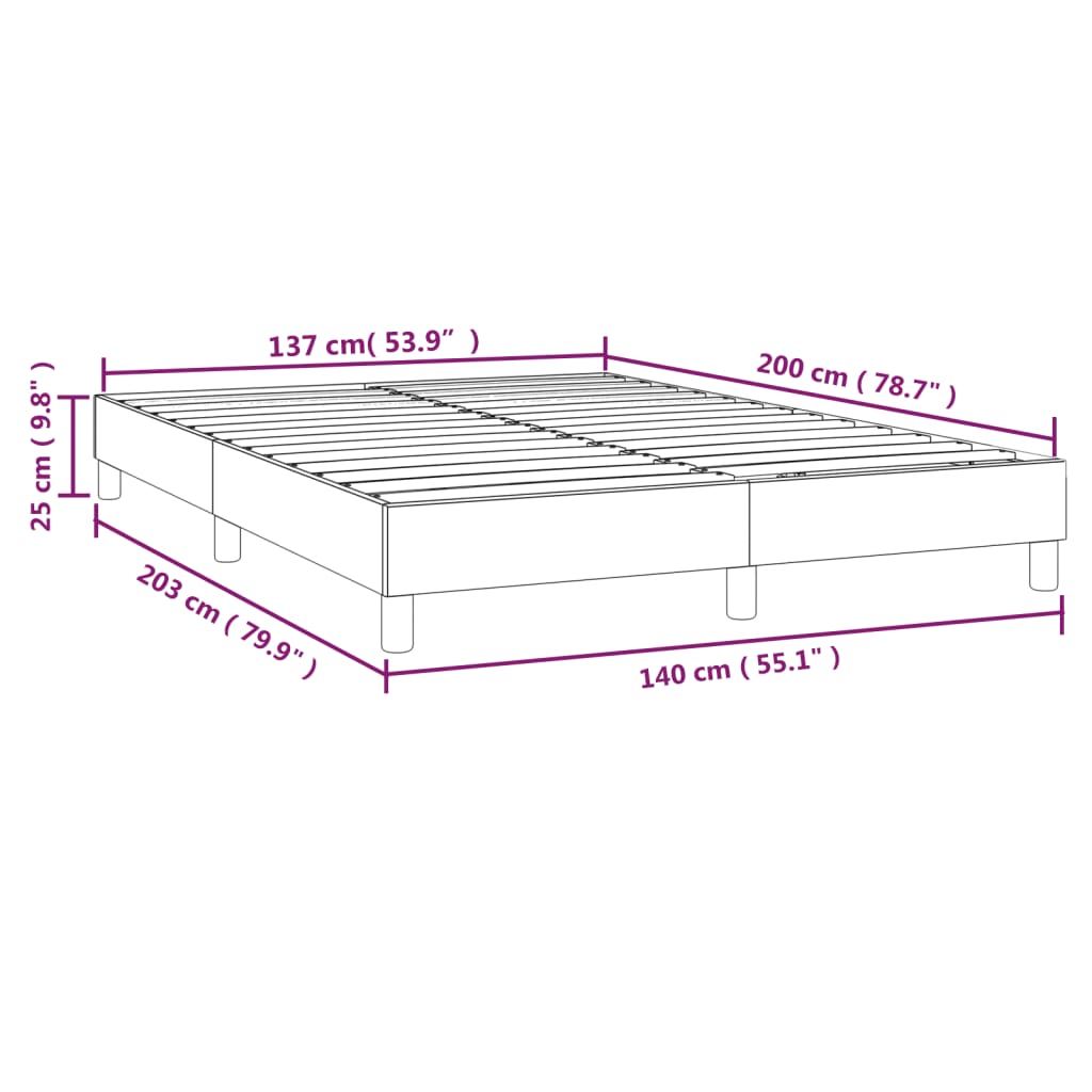 Boxspringbett Blau 140x200 cm Stoff