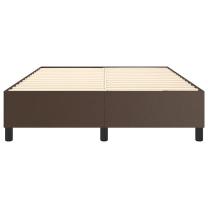 Boxspringbett Braun 140x190 cm Kunstleder