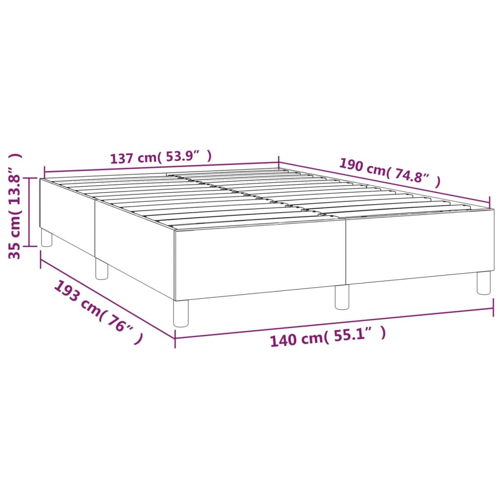 Boxspringbett Braun 140x190 cm Kunstleder