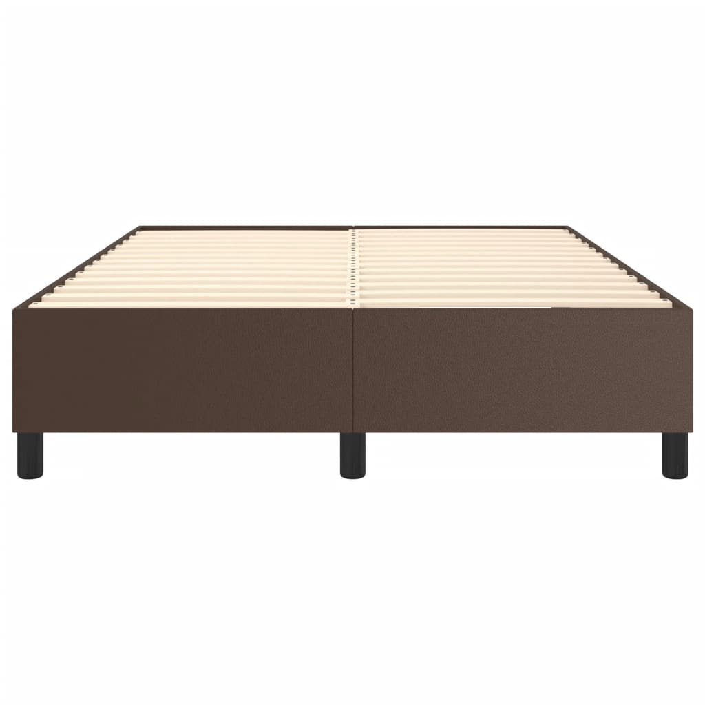 Boxspringbett Braun 140x200 cm Kunstleder