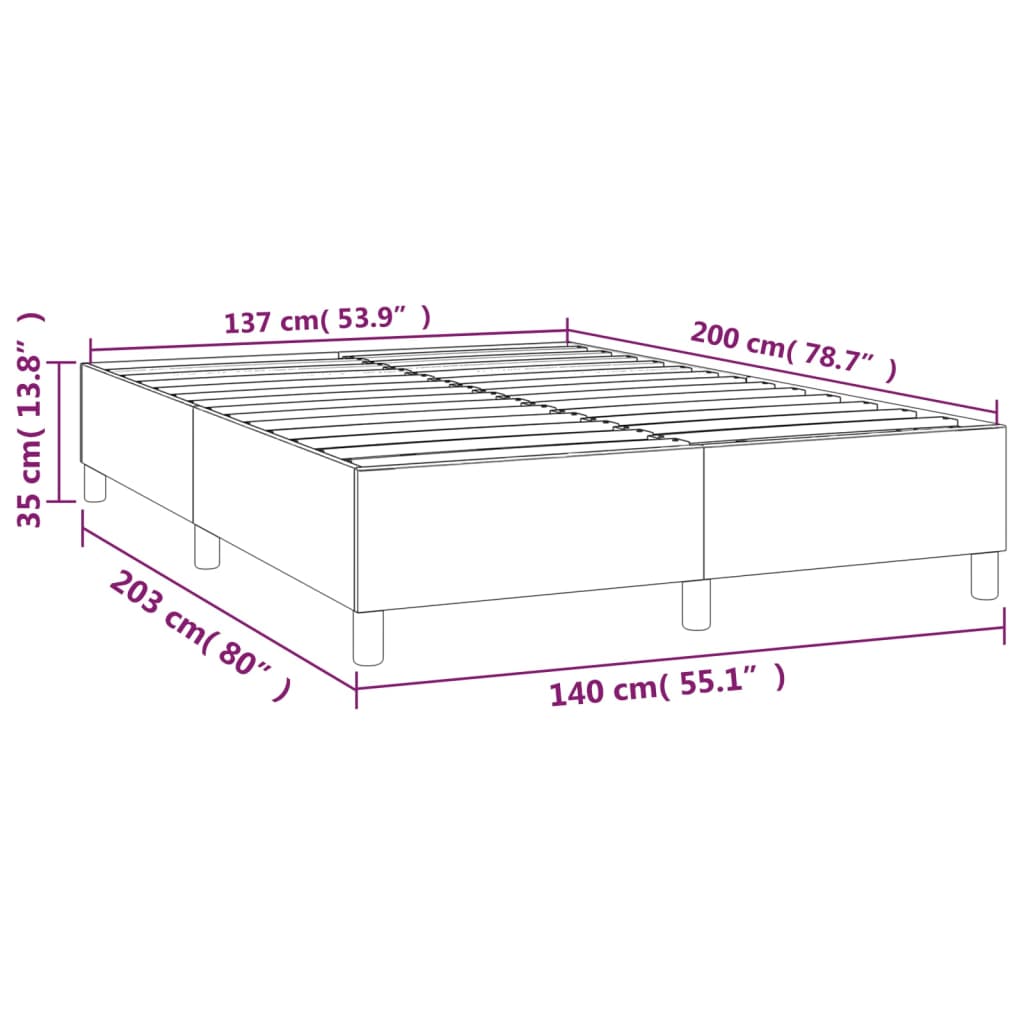 Boxspringbett Braun 140x200 cm Kunstleder