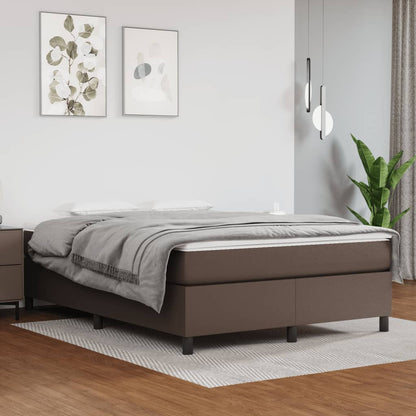 Boxspringbett Braun 140x200 cm Kunstleder