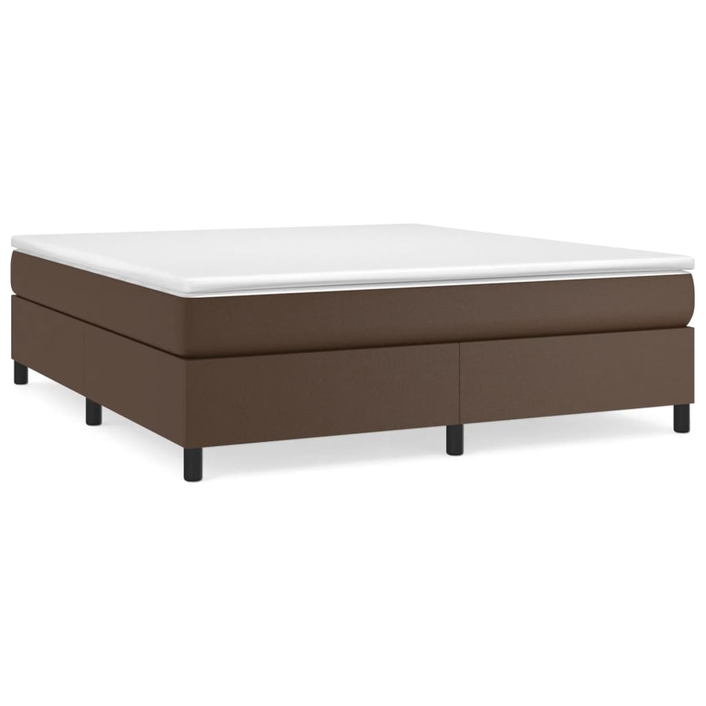 Boxspringbett Braun 160x200 cm Kunstleder