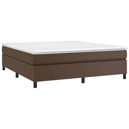 Boxspringbett Braun 160x200 cm Kunstleder