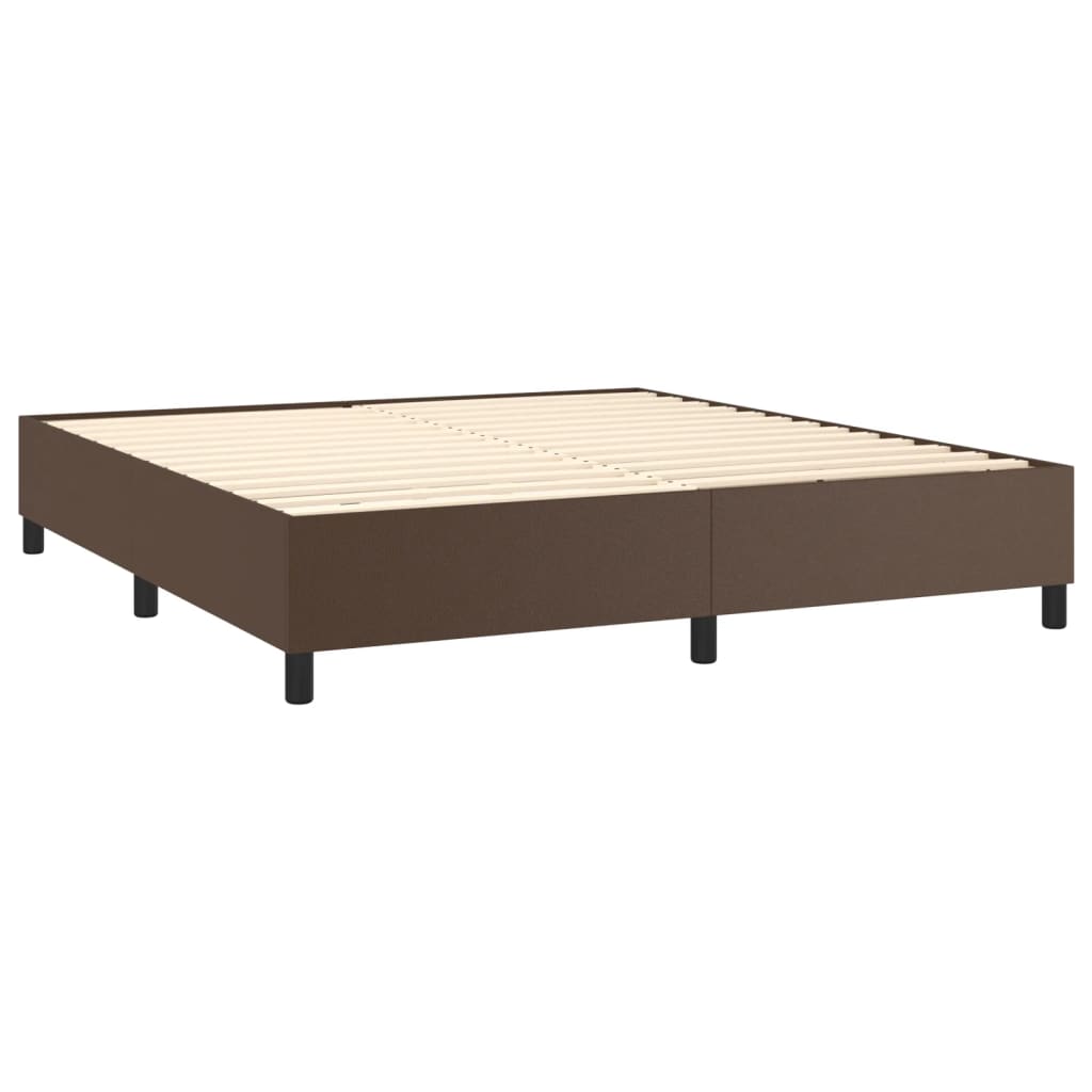 Boxspringbett Braun 160x200 cm Kunstleder